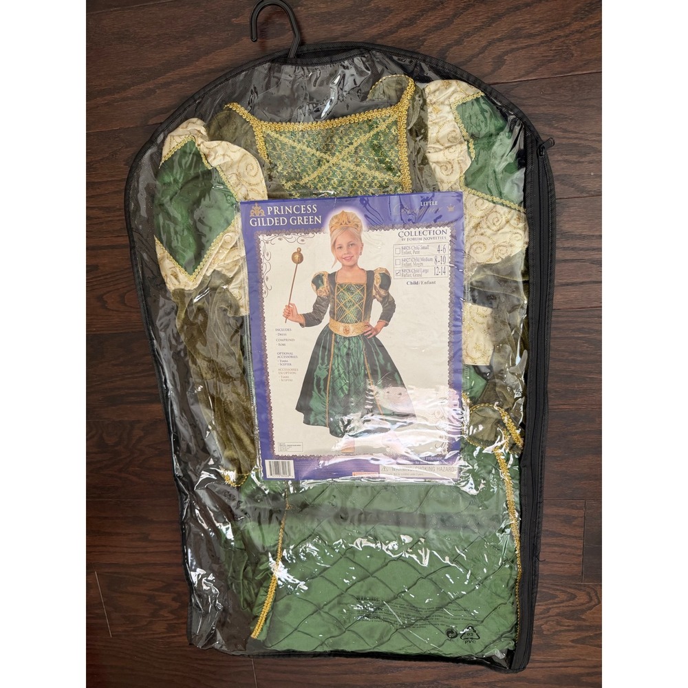Forum Novelties Princess Gilded Green Costume Dress Girls Large 12-14 84928